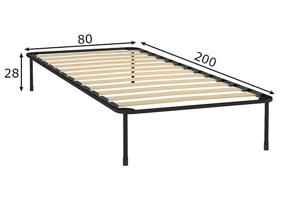 Metallraamiga voodipõhi 80x200 cm mõõdud