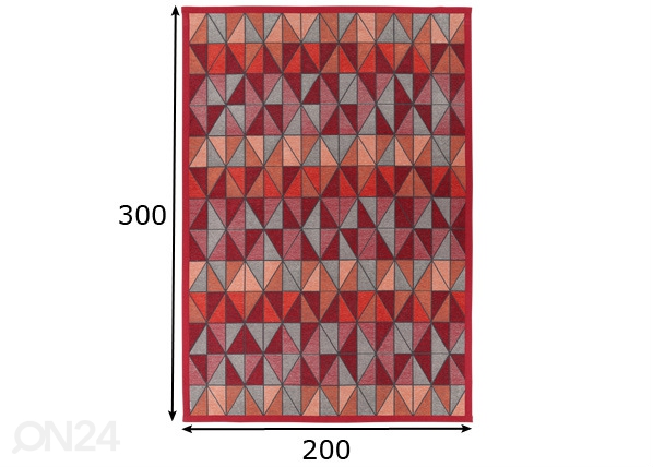 Narma smartWeave® ковер Treski red 200x300 см размеры