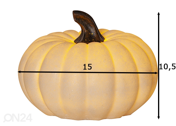 Õue dekoratiivvalgusti Sandy Pumpkin Ø15 cm, valge mõõdud
