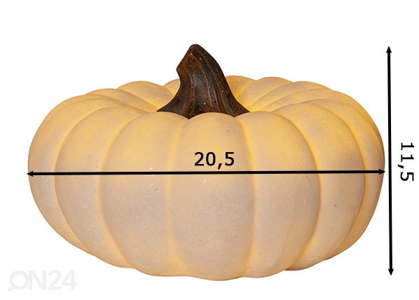 Õue dekoratiivvalgusti Sandy Pumpkin Ø20,5 cm, valge mõõdud