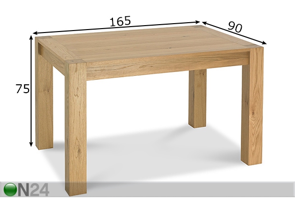Oбеденный стол Turin 90x165 размеры