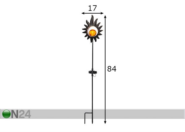 Päikesepaneeliga aiavalgusti Melilla mõõdud