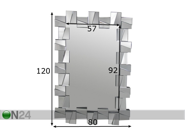 Peegel Square 120x80 cm mõõdud
