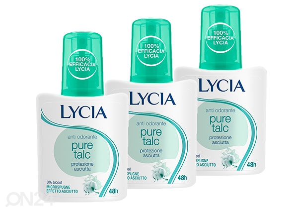 Pihustiga deodorant Lycia Pure Talc 3x75ml
