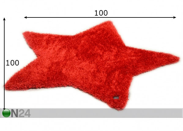 Pikakarvaline vaip Soft Uni Star 100x100 cm mõõdud
