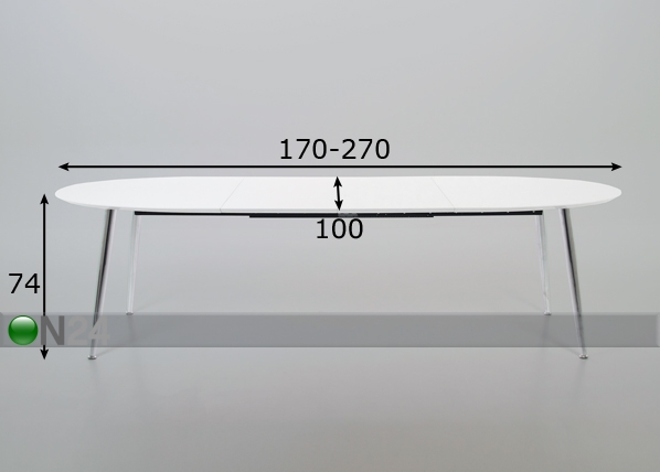 Pikendatav söögilaud Element 100x170-270 cm mõõdud