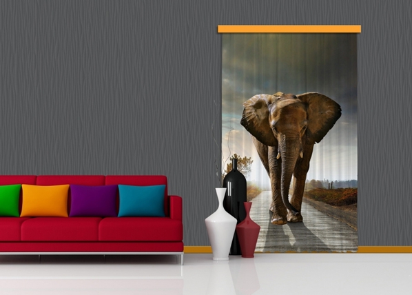 Pimendav fotokardin Elephant I, 140x245 cm
