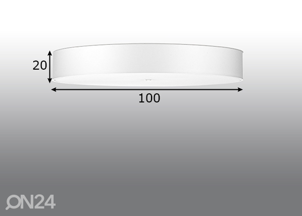 Plafoon Skala 100 cm, valge mõõdud