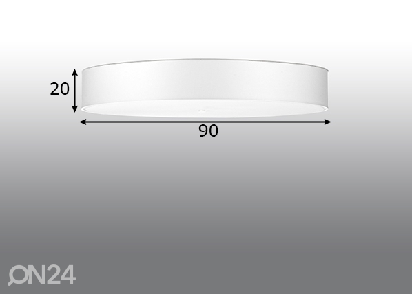 Plafoon Skala 90 cm, valge mõõdud
