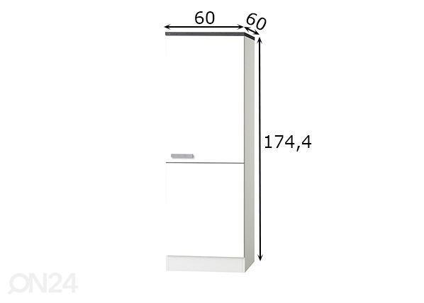Poolkõrge köögikapp Oslo 60 cm mõõdud