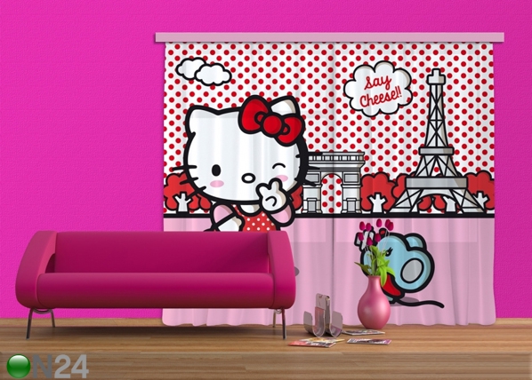 Poolpimendav fotokardin Hello Kitty with mouse 180x160 cm