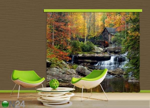 Poolpimendav fotokardin Watermill in autumn 280x245 cm