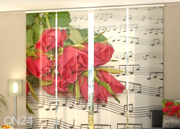 Poolpimendav paneelkardin Roses and Notes 240x240 cm