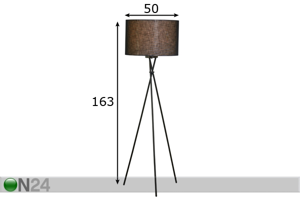 Põrandavalgusti Trix Black Ø50 cm mõõdud
