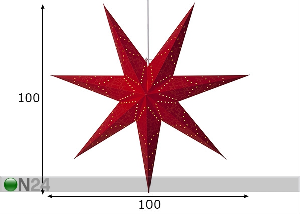 Punane täht Sensy 100 cm mõõdud