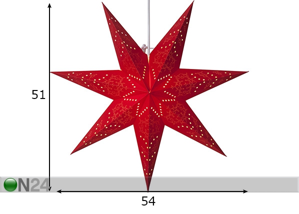 Punane täht Sensy 51 cm mõõdud