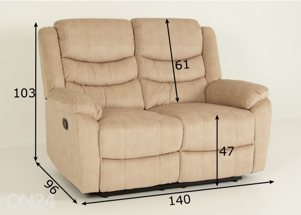 Recliner 2-местный диван размеры