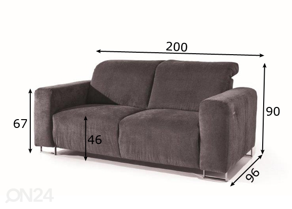 Recliner 2-местный диван с подножками Lotta размеры