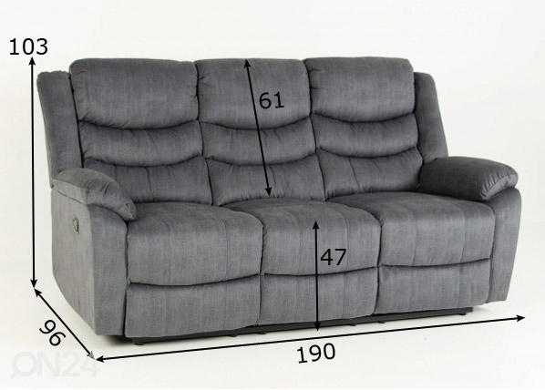 Recliner 3-местный диван размеры