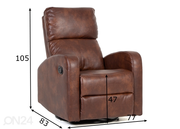 Recliner кресло (качание / вращение) размеры