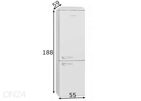 Retro külmkapp Bomann KGR7328W mõõdud