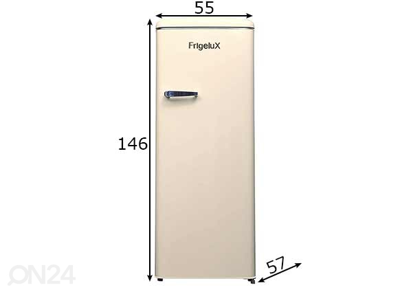 Retro külmkapp Frigelux RF218RCA mõõdud