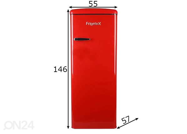 Retro külmkapp Frigelux RF218RRA mõõdud