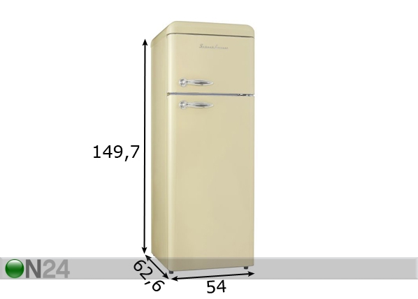 Retro külmkapp Schaub Lorenz SL210SC mõõdud