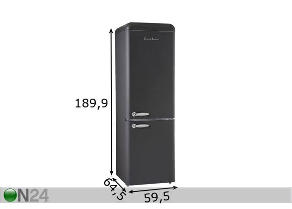 Retro külmkapp Schaub Lorenz SL300B-CB mõõdud