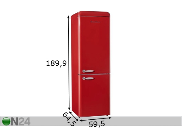 Retro külmkapp Schaub Lorenz SL300FR-CB mõõdud