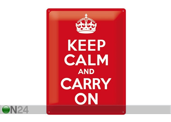 Retro metallposter Keep calm and carry on 30x40cm