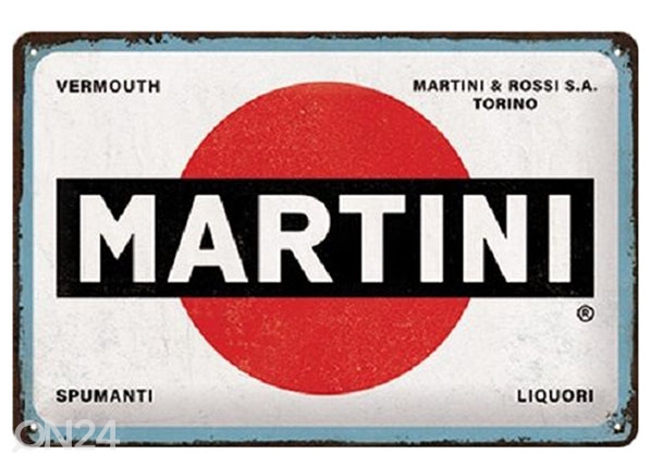 Retro metallposter Martini - Logo white 20x30 cm