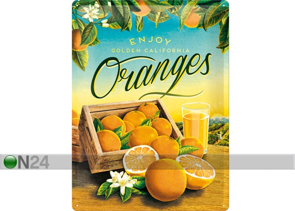 Retro metallposter Oranges 30x40 cm