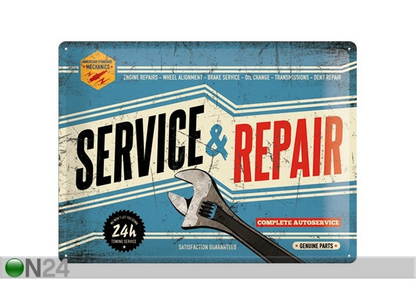 Retro metallposter Service & Repair 30x40cm