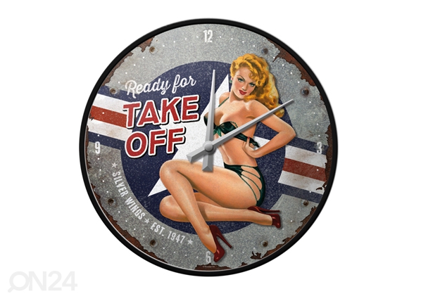 Retro seinakell Pin Up Ready for Take Off