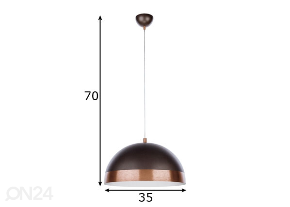 Rippvalgusti Cadil Copper Ø35 cm mõõdud