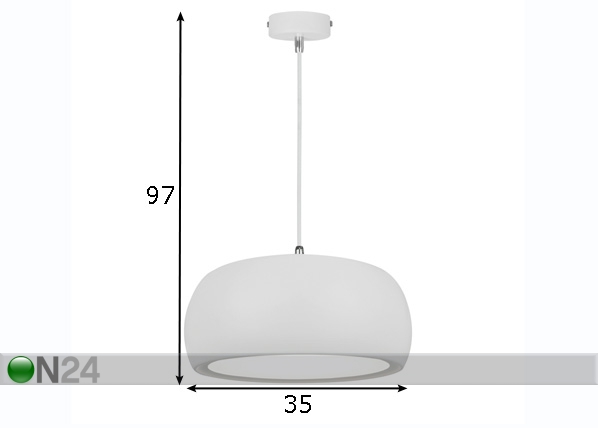 Rippvalgusti Oval LED Ø35 cm mõõdud