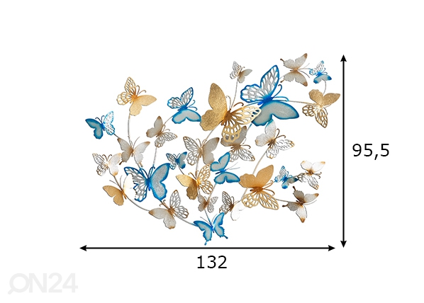 Seinadekoratsioon Butterflies 132x95,5 cm mõõdud