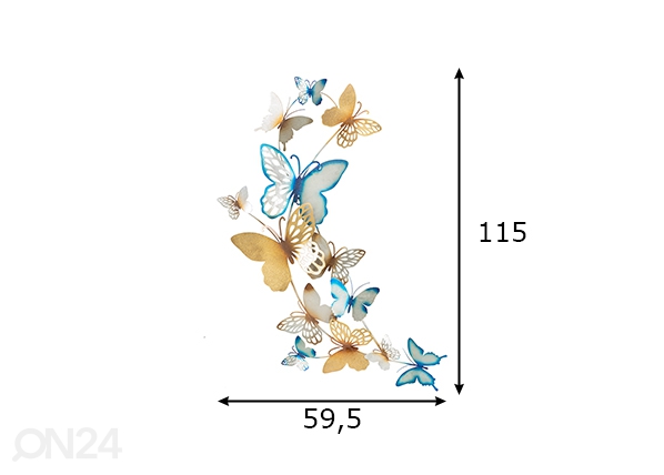 Seinadekoratsioon Butterflies 59,5x111,5 cm mõõdud