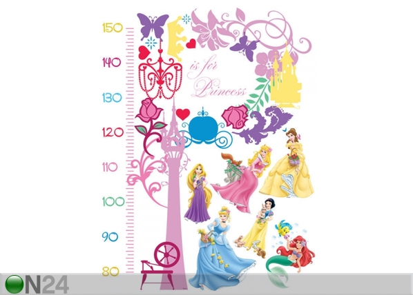 Seinakleebis Disney Princess measure of growth 65x85 cm