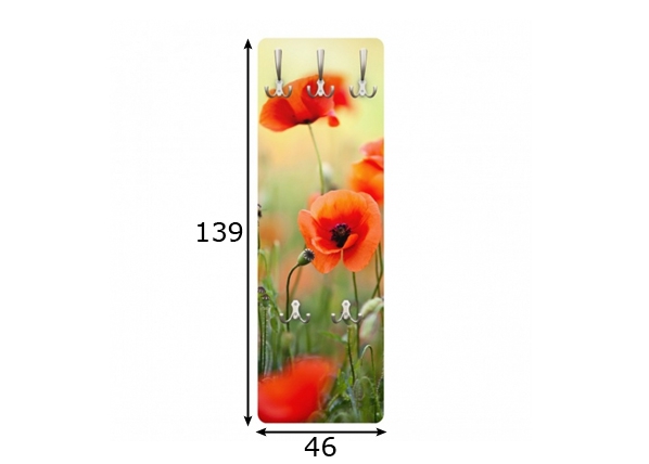 Seinanagi Red Summer Poppy 139x46 cm mõõdud