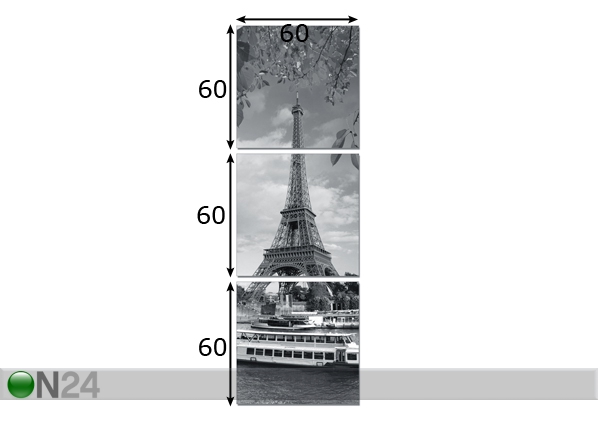 Seinapilt Eiffel 60x180 cm mõõdud