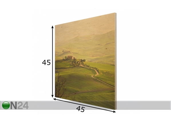 Seinapilt puidul Chianti Tuscany 45x45 cm mõõdud