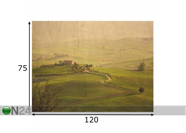 Seinapilt puidul Chianti Tuscany 75x120 cm mõõdud
