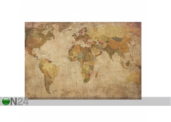 Seinapilt puidul, World Map, 50 x75 cm