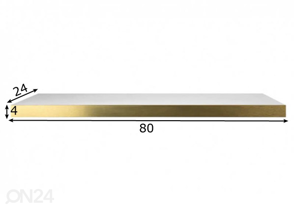 Seinariiul Shelvy, valge-kuldne 80 cm mõõdud