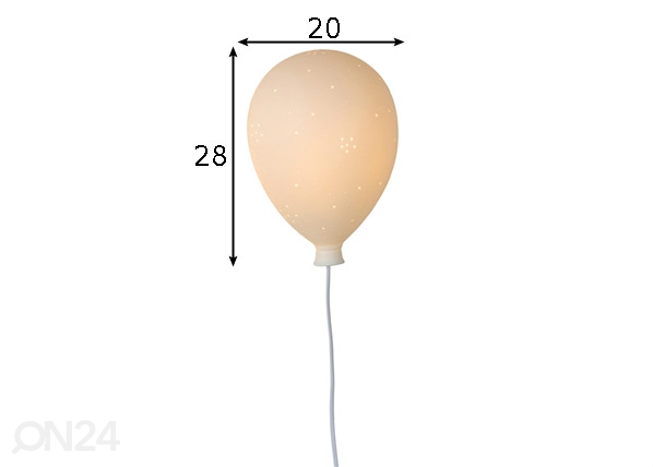 Seinavalgusti Balloon mõõdud