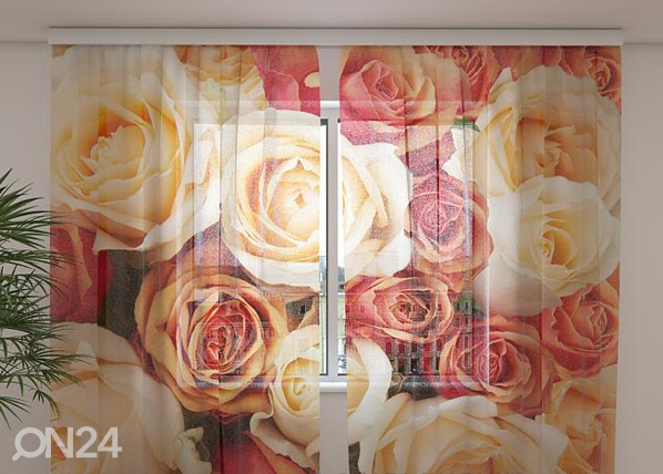 Šifoon-fotokardin Candy roses 240x220 cm