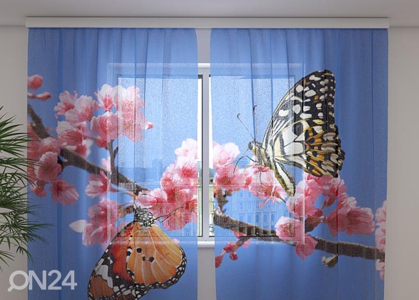 Šifoon-fotokardin Two Butterflies 240x220 cm