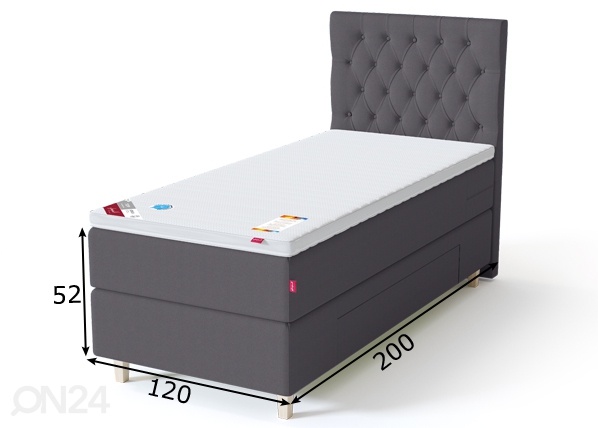 Sleepwell Black континентальная кровать с ящиком 120x200 cm размеры